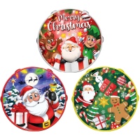 Tambourin de 13 cm en plastique de Noël assorti