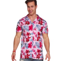 Chemise hawaïenne flamants rose pour adulte