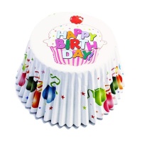 Capsules pour cupcakes Ballons Joyeux Anniversaire - PME - 30 unités