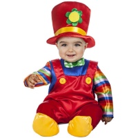 Déguisement de clown rouge avec chapeau pour bébé