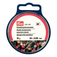 Épingles à tête en plastique coloré de 34 x 0,65 mm - Prym - 15 g