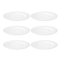 Assiette plate de 27 cm en porcelaine blanche - 6 unités