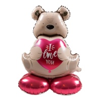 Ballon Ours I Love You avec base de 66 cm