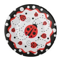 Assiettes de Coccinelle de 23 cm - 8 unités