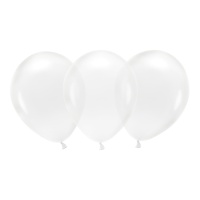 Ballons en latex de 30 cm cristal transparents - PartyDeco - 100 unités