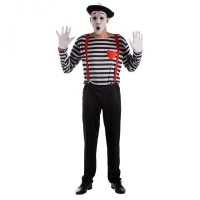 Costume de mime avec coeur rouge pour homme