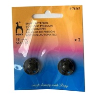 Boutons-pression de 1,8 cm noir - Pony - 2 paires