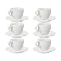 Tasse de 180 ml de café avec soucoupe en porcelaine - 6 services