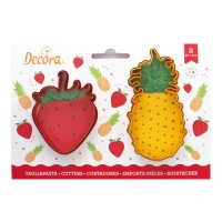 Emporte-pièces ananas et fraise - Decora - 2 unités