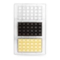 Moule de tablettes pour chocolat de 27,5 x 17,5 cm - Decora - 3 cavités