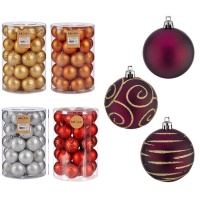 Boules de Noël brillantes de 6 cm - 30 unités