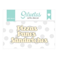 Chipboard de Sandwiches, Pizzas et Pains - Artis decor - 3 unités