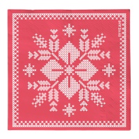 Serviettes Nordic rouge de 12,5 cm - 30 unités