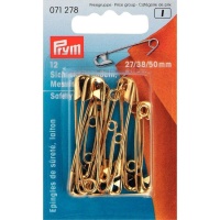 Épingle de sûreté de tailles assorties 2,7, 3,8 et 5 cm dorées - Prym - 12 unités