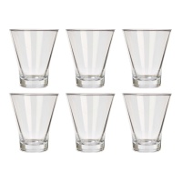 Verres coniques transparents de 200 ml - 6 unités