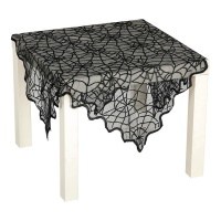 Nappe noire en dentelle de toile d'araignée de 1,00 x 0,75 m