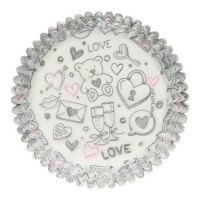 Capsules pour cupcakes de Love Doodle - FunCakes - 48 unités