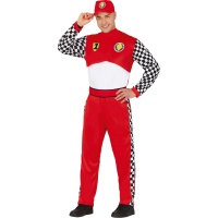 Costume de pilote de course rouge pour homme