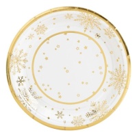 Assiettes Golden Snow de 18 cm - 8 unités