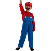 Costume de super plombier rouge et bleu pour enfant