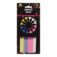 Bougies colorées en spirale de 6 cm - 24 unités