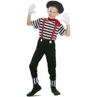 Déguisement de mime avec bretelles rouges pour enfant