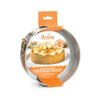 Moule rond en acier anti-adhésif amovible 20 x 20 x 6,5 cm - Decora