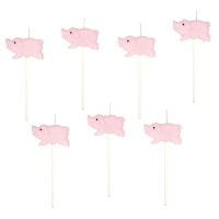 Bougies mini figurines Piggy - 8 unités