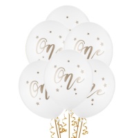 Ballons en latex pour premier anniversaire de 30 cm - PartyDeco - 50 unités