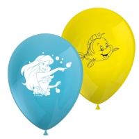 Ballons en latex de La Petite Sirène Ariel - Procos - 8 unités