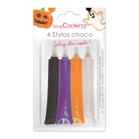 Ensemble de stylos saveur chocolat pour décorer Halloween de 25 gr - scrapcooking - 4 unités