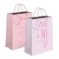 Sac cadeau de 14 x 11,5 cm You and Me - 1 unité