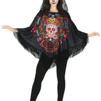 Poncho du Jour des Morts pour femme