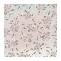 Papier Vellum fleurs de 30,5 x 30,5 cm - Artis decor - 3 unités