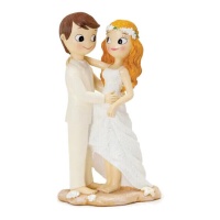 Figurine de mariage des mariés aux pieds nus de 21 cm