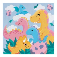 Serviettes Dino Friends de 16,5 x 16,5 cm - 20 unités