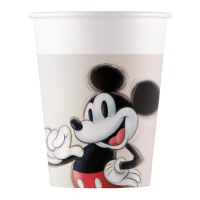 Verres en papier Mickey Vintage de 200 ml - 8 unités