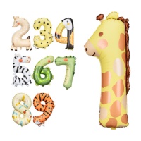 Ballon numéro d'Animaux de 72 à 88 cm - PartyDeco - 1 unité