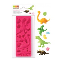 Moule en silicone pour pâte à sucre dinosaure 16 x 6 x 0,8 cm - Scrapcooking - 9 cavités