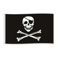 Drapeau de pirate avec tête de mort de 90 x 150 cm