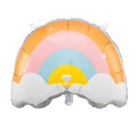 Ballon silhouette d'arc-en-ciel avec nuages de 60 x 50 cm - Partydeco