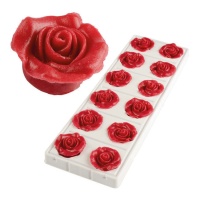 Figures de sucre de roses rouges souples de 3,5 cm - Dekora - 36 unités