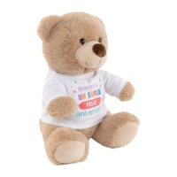 Peluche d'ours Nous vous souhaitons un super joyeux anniversaire de 21 cm