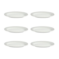 Assiette en porcelaine blanche de 24,5 x 17,5 cm - Vessia - 6 unités