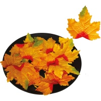 Feuilles décoratives orange de 9 à 10 cm - 24 unités