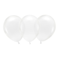 Ballons en latex de 26 cm cristal transparents biodégradables - PartyDeco - 10 unités