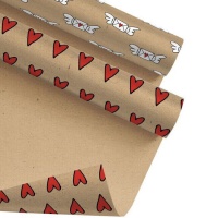 Papier cadeau Amour craft de 2,00 x 0,70 m - 1 unité