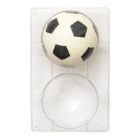 Moule de ballon de football pour chocolat de 20 x 12 cm - Decora - 2 cavités