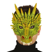 Masque de dragon vert demi-visage