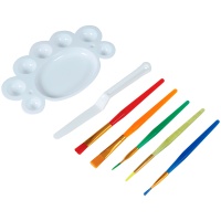 Set de peinture avec palette, couteau à palette et 5 pinceaux